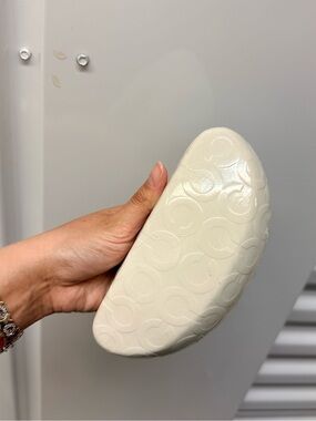 Coach Cream Embossed Circle Pattern Sunglasses Case